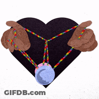 Heart With Two Hands Holding Necklace GIF