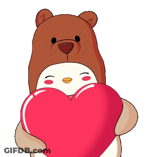 Heart You Penguin Bear GIF