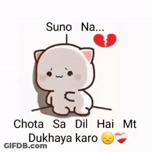 Heartbroken Cat Chota Sa Dil Hai Mt Dukhaya Karo GIF