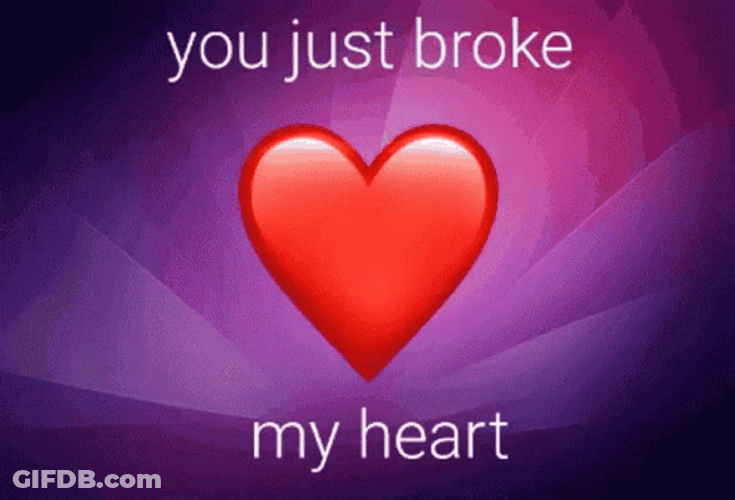 Heartbroken Heart Just Broke GIF
