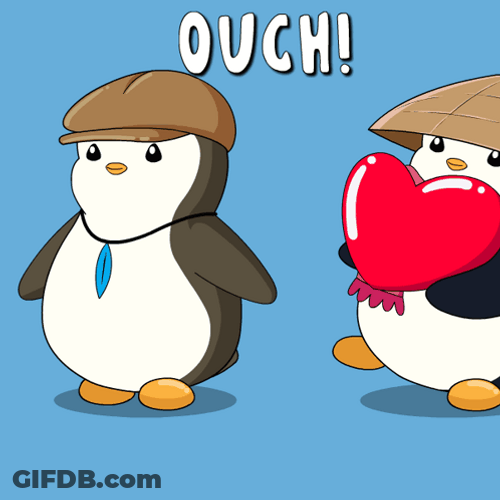 Heartbroken Heart Ouch Penguins GIF