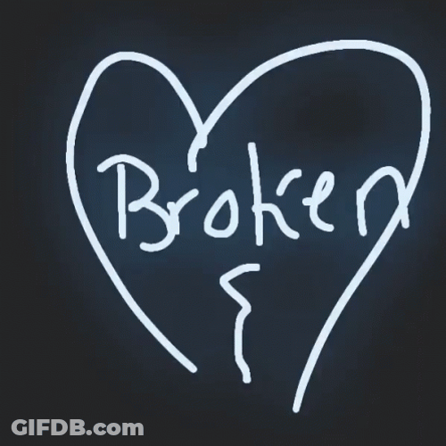 Heartbroken Heart Written GIF