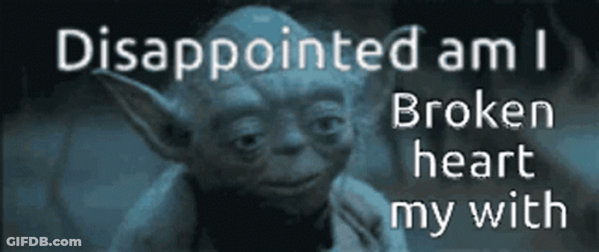 Heartbroken Stars Wars Yoda GIF