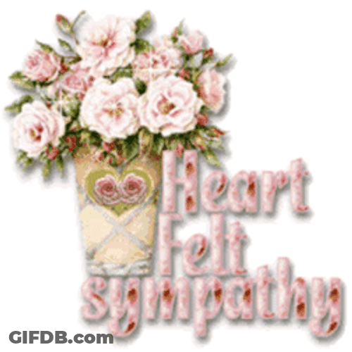 Heartfelt Sympathy Glitter Roses GIF