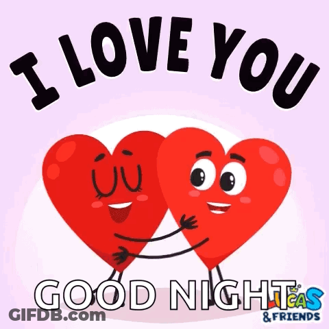 Hearts Hugging Saying I Love You Good Night GIF