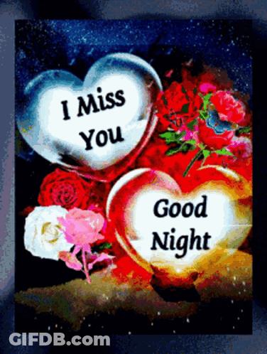 Hearts Saying I Miss You Good Night GIF
