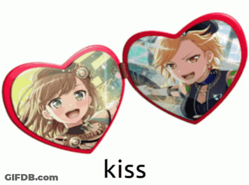 Hearts With Kiss GIF