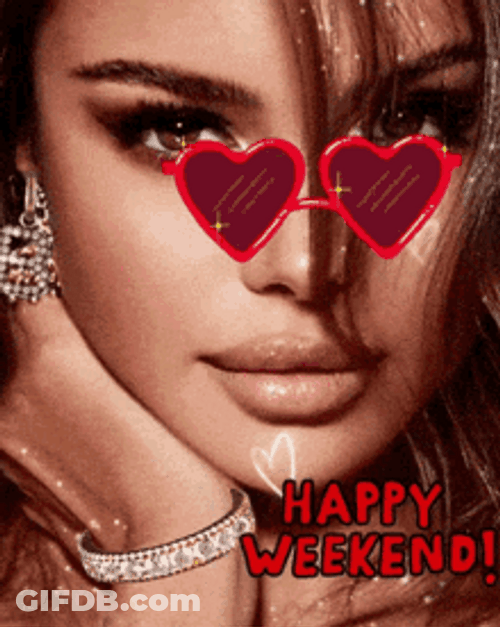 Hearty Lady Happy Weekend GIF