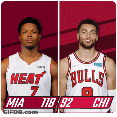 Heat And Bulls Basketball Players Standing Together GIF