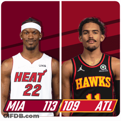 Heat And Hawks Basketball Players Posing GIF