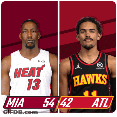 Heat And Hawks Basketball Players Standing Together GIF