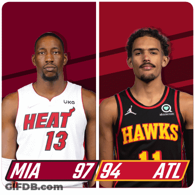 Heat And Hawks Basketball Players Standing Together GIF