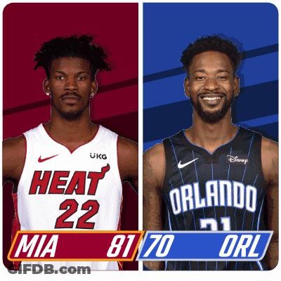 Heat And Orlando Magic Basketball Players Standing Together GIF