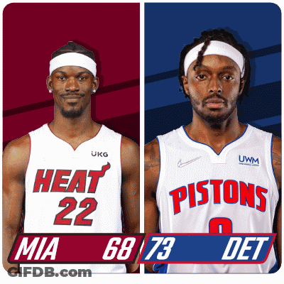 Heat And Pistons Basketball Players GIF