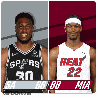 Heat And Spurs Basketball Players Standing Together GIF