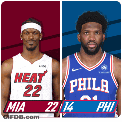 Heat Player And Philadelphia Player Side By Side GIF
