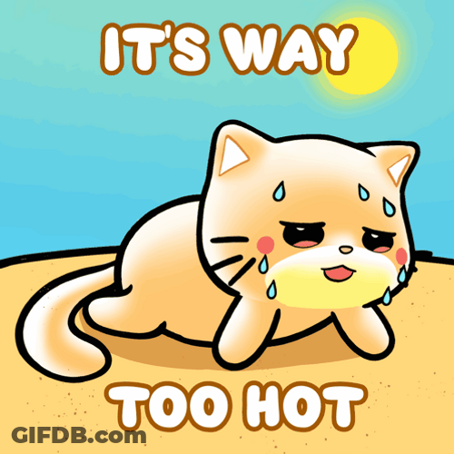 Heat Wave Burnt Out Kitty Exhausted GIF