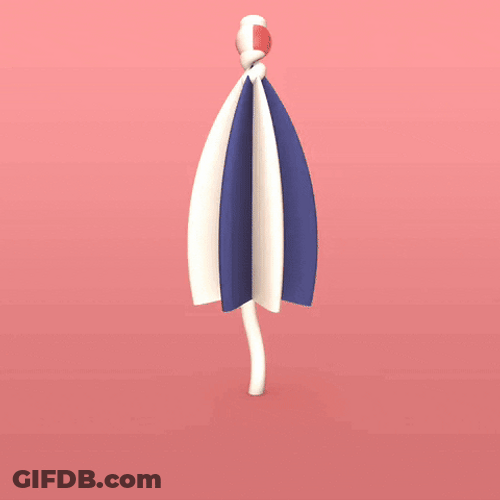 Heat Wave Cartoon Ice Cream Using Umbrella GIF
