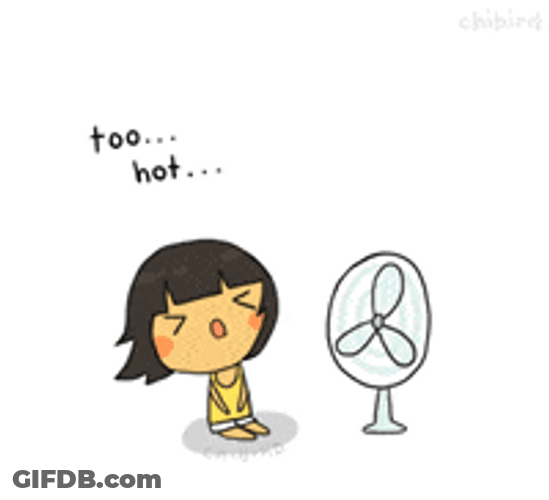 Heat Wave Cartoon Kid Too Hot GIF