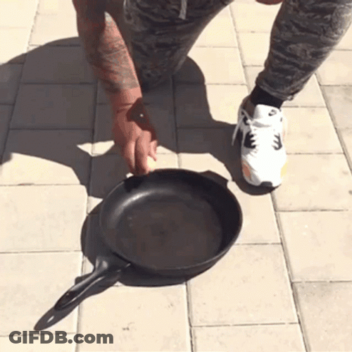 Heat Wave Cooking Egg Under Sun GIF