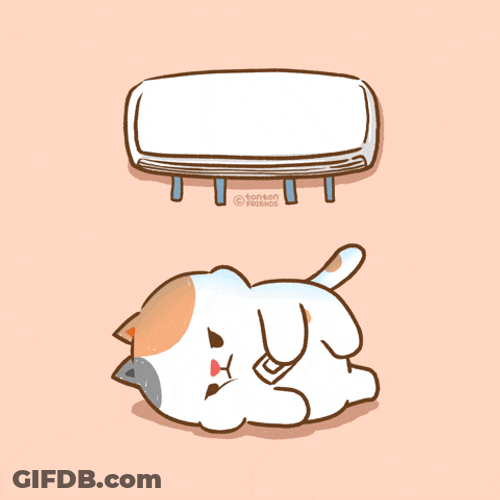 Heat Wave Tonton Turning Aircon On GIF