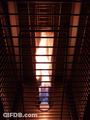Heater With Flame Coming Out Top GIF
