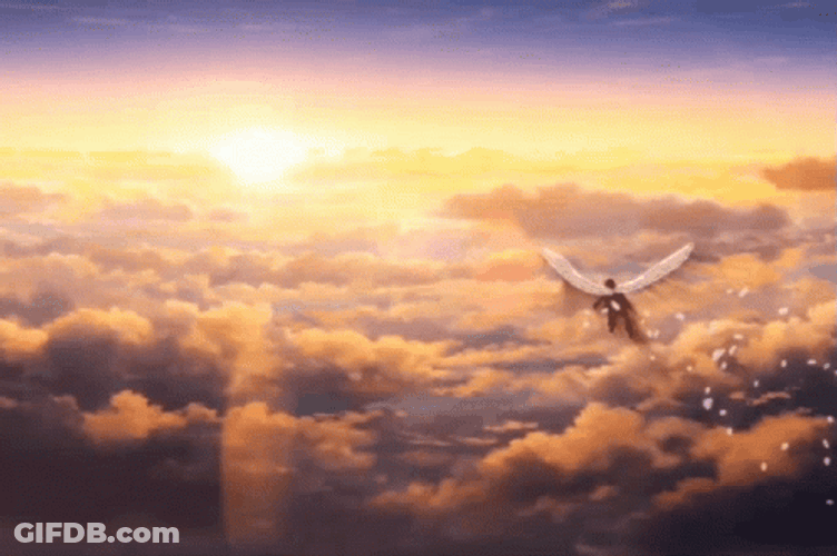 Heaven Angels In Clouds Animation GIF