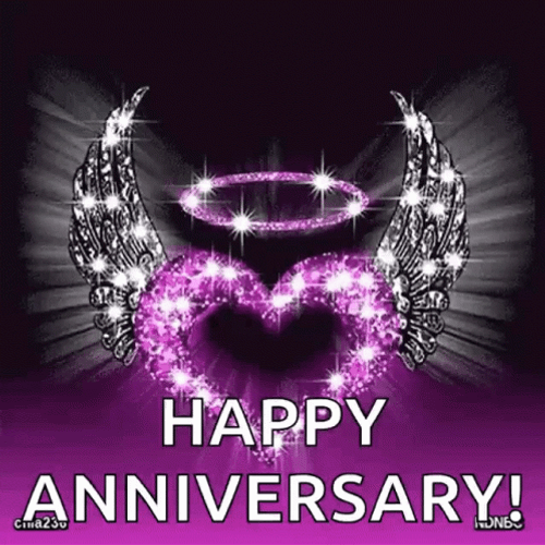 Heavenly Glitter Happy Anniversary GIF