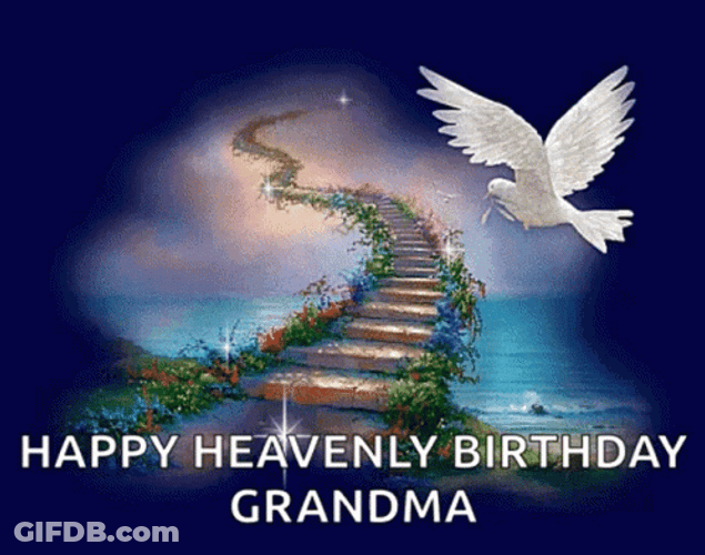 Heavenly Happy Birthday Grandma GIF