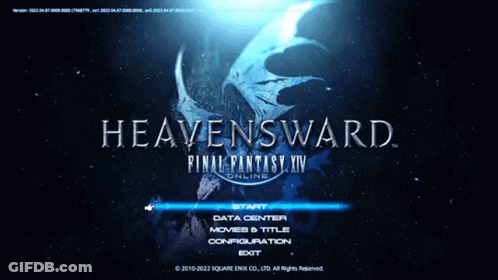 Heavensward Final Fantasy Xiv Is Displayed On A Screen GIF