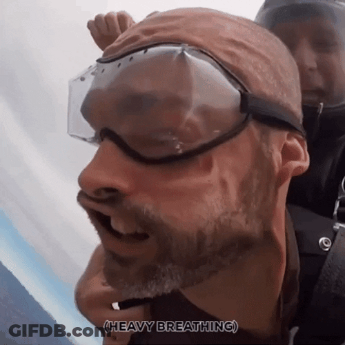 Heavy Breathing Sky Diving Men GIF