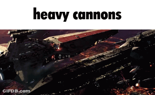 Heavy Cannons Written Above Spaceships GIF