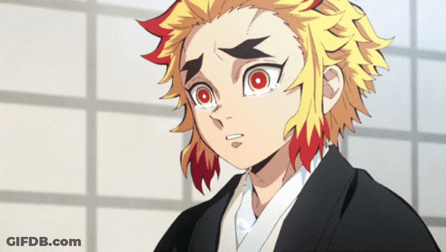 Heavy Flowing Tears Rengoku Death GIF