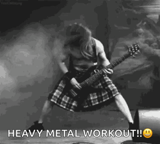 Heavy Metal Workout In Skirt GIF