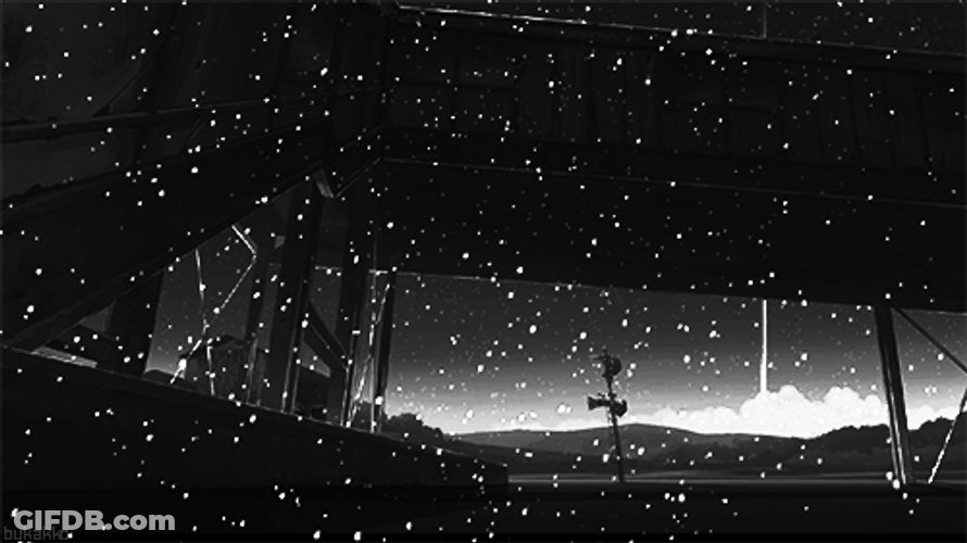Heavy Snow Anime Scenery GIF