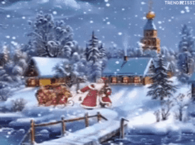 Heavy Snow On Winter Christmas GIF
