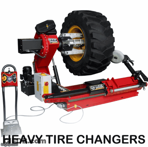 Heavy Tire Changers With Large Tire GIF