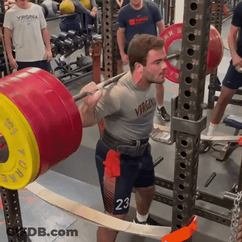 Heavy Weightlifting Man Squats GIF