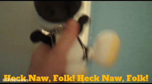 Heck Naw Folk Heck Naw Folk Is Written On A Blue Background GIF