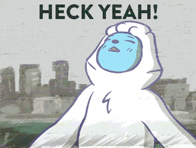 Heck Yeah Animated Yeti Dancing GIF