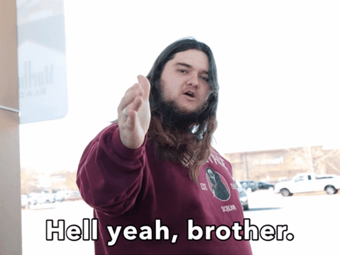 Heck Yeah Brother Rock And Roll Sign GIF