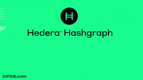 Hedera Hashgraph Green Background With Waves GIF