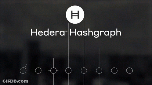 Hedera Hashgraph Logo On Dark Background GIF