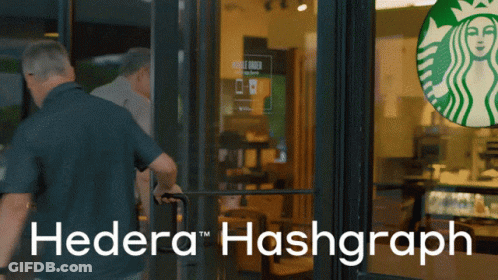 Hedera Hashgraph On Starbucks Ad GIF