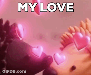 Hedgehog With Hearts And My Love GIF