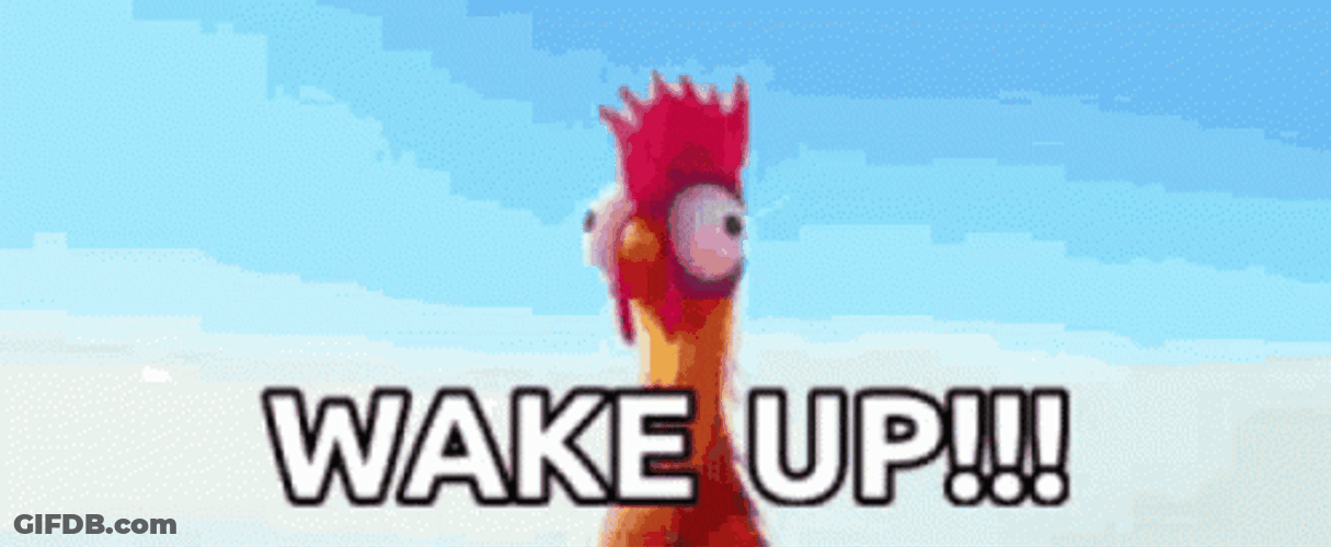 Hei Hei Wake Up GIF