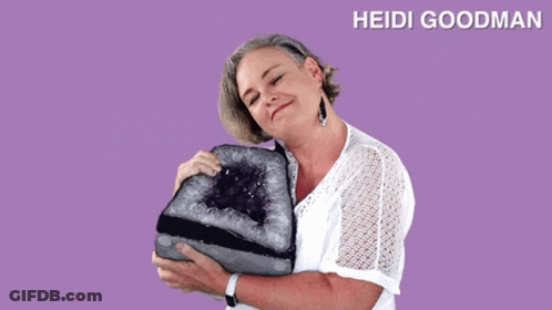Heidi Goodman Holding Large Amethyst GIF