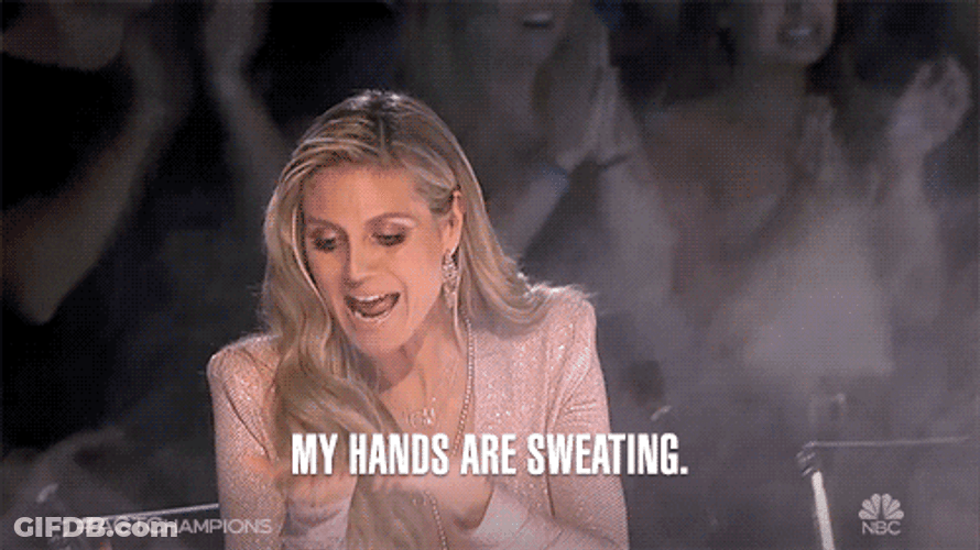 Heidi Klum Hands Sweating From Excitement GIF