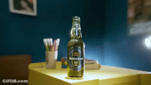 Heineken 00 Bottle On Table GIF