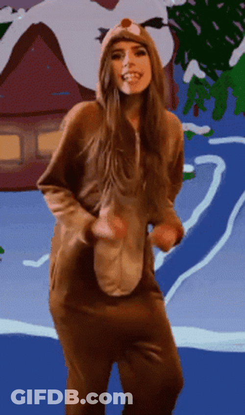 Hekimae Funny Dancing Reindeer GIF